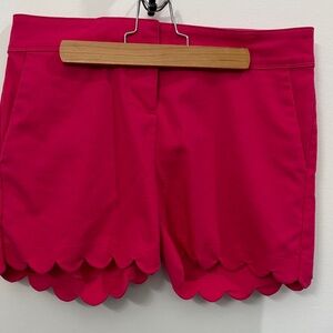 Isaac Mizrahi High Waist Pink Scalloped Shorts
